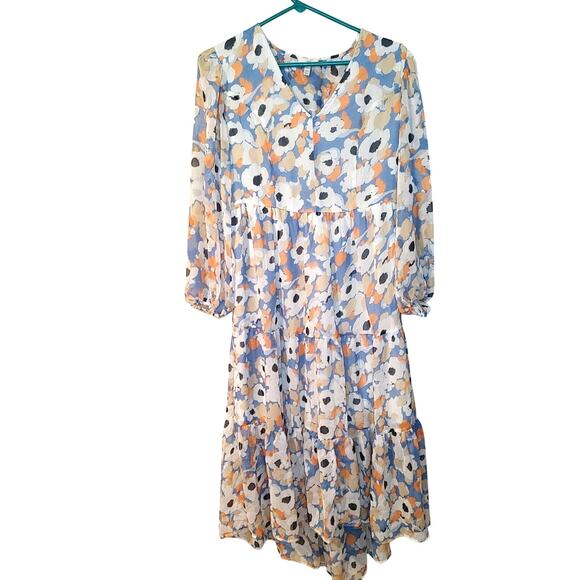 Joie Floral Field Maxi Tiered New NWT Size Extra Small Blue Wedding Dress - Picture 1 of 11